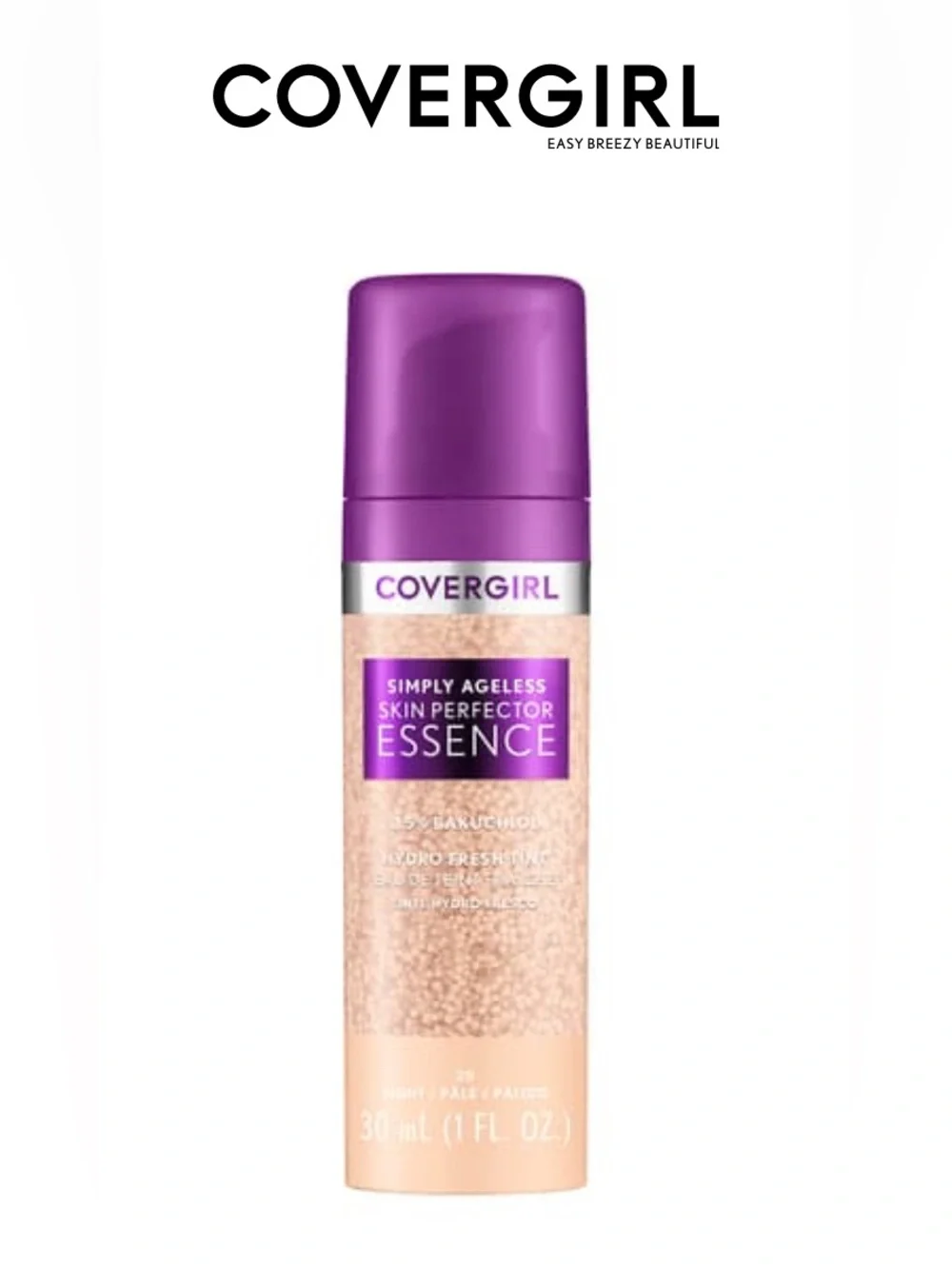 COVERGIRL Simply Ageless Skin Perfector Essence — Purple Cap, 20-Light Shade NWT